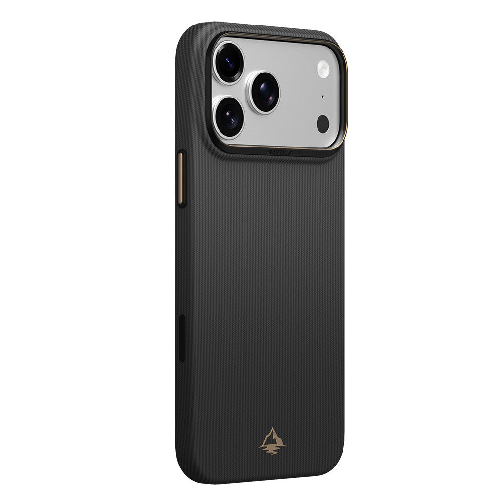 Apple iPhone 18 Pro Kılıf M-safe Şarj Özellikli Raptic Aramid Skin Reynis Serisi Karbon Kapak