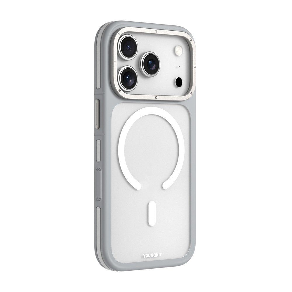 Apple iPhone 18 Pro Kılıf M-safe Şarj Özellikli Youngkit Rock Sand Serisi Kapak