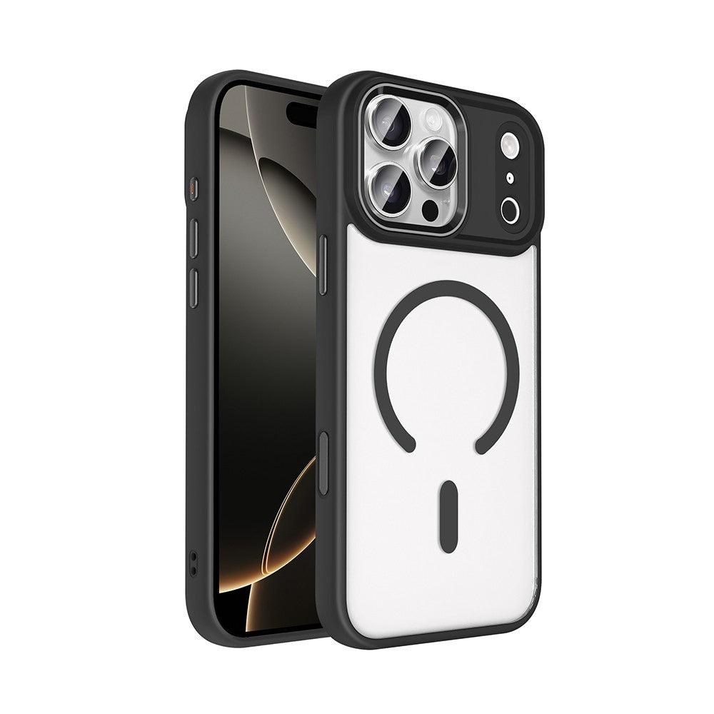 Apple iPhone 18 Pro Kılıf Wireless Şarj Özellikli Zore Krom M-safe Silikon Kapak