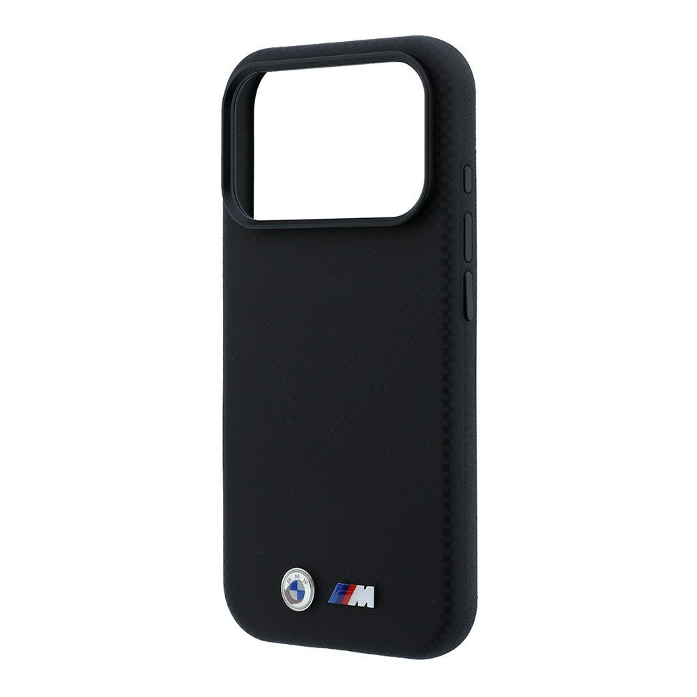 Apple iPhone 18 Pro Max Kılıf BMW Orjinal Lisanslı M-safe Şarj Özellikli Metal Logolu Karbon Fiber Kevlar Kapak