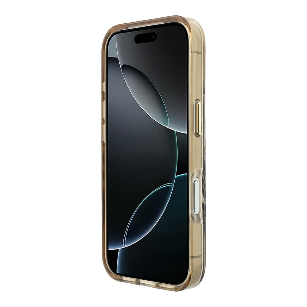 Apple iPhone 18 Pro Max Kılıf Guess Orjinal Lisanslı M-safe Şarj Özellikli Üçgen Logolu Zebra Desenli Silikon Kapak