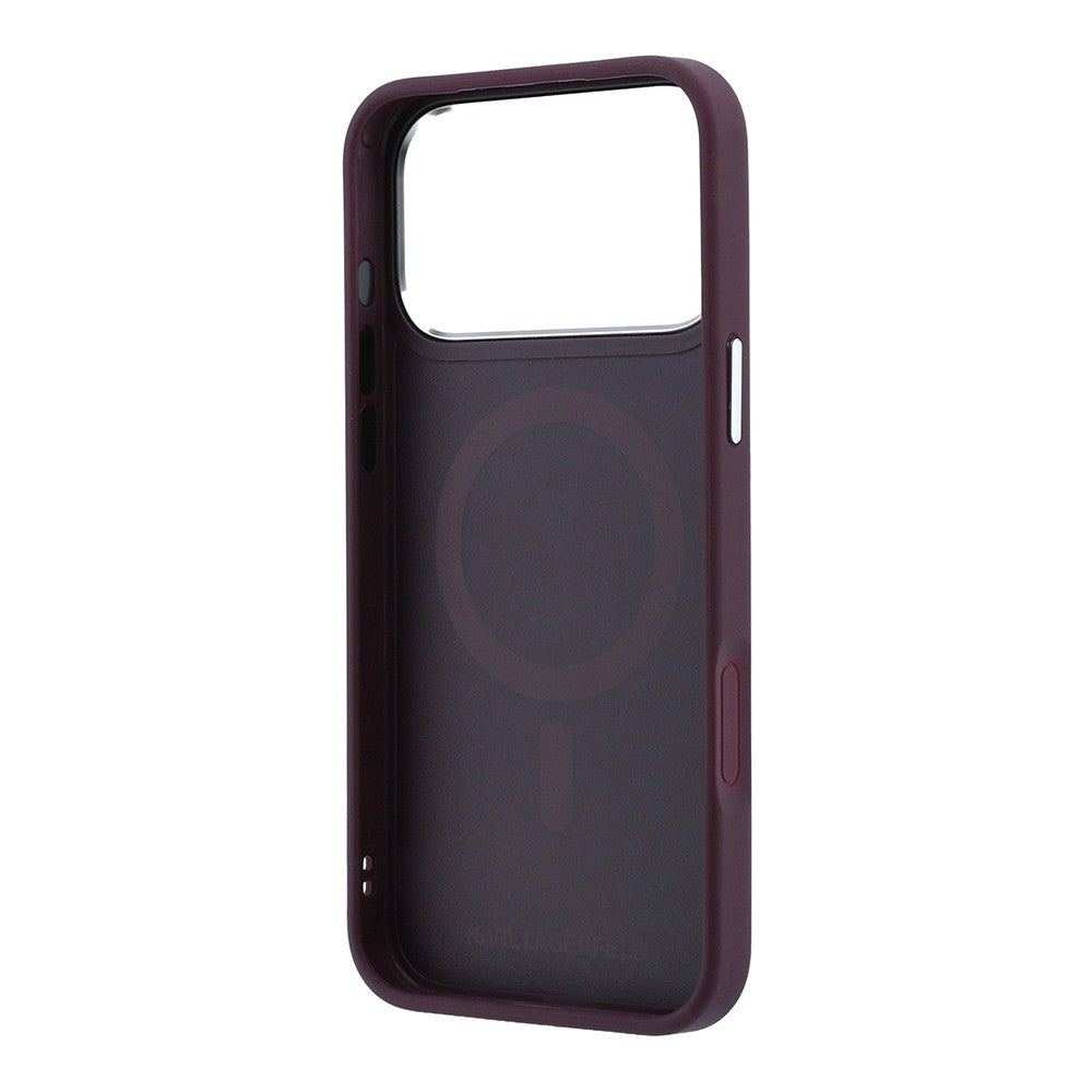 Apple iPhone 18 Pro Max Kılıf Karl Lagerfeld Orjinal Lisanslı M-Safe Şarj Özellikli K&C Metal Logolu PU 360 Derece Dönebilen Standlı Kapak