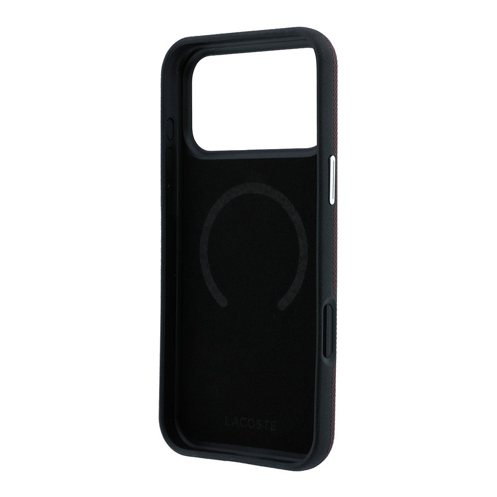 Apple iPhone 18 Pro Max Kılıf Lacoste Orjinal Lisanslı M-safe Şarj Özellikli Halka Tasarımlı Petit Pike Metal Logolu Kapak