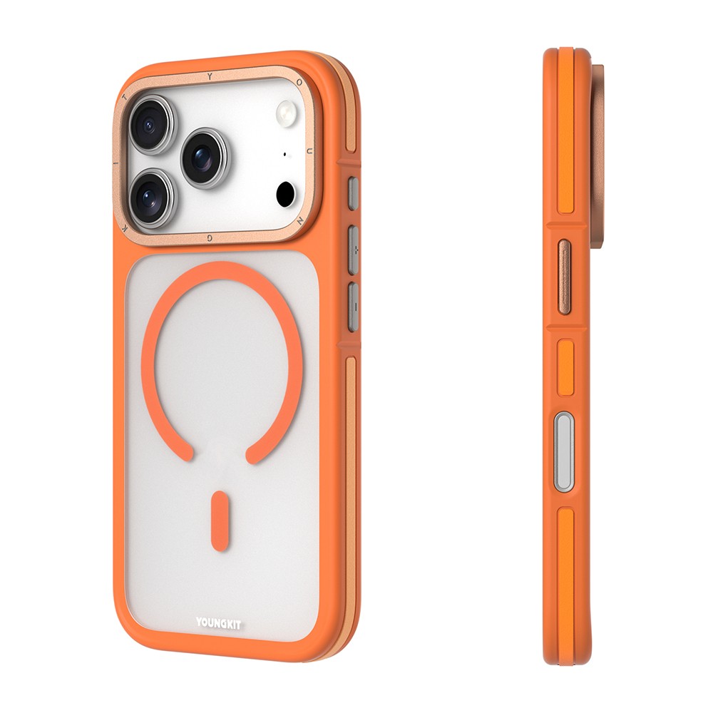 Apple iPhone 18 Pro Max Kılıf M-safe Şarj Özellikli Youngkit Rock Sand Serisi Kapak