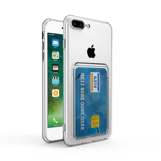 Apple iPhone 7 Kılıf Kartlıklı Şeffaf Zore Setra Clear Silikon Kapak
