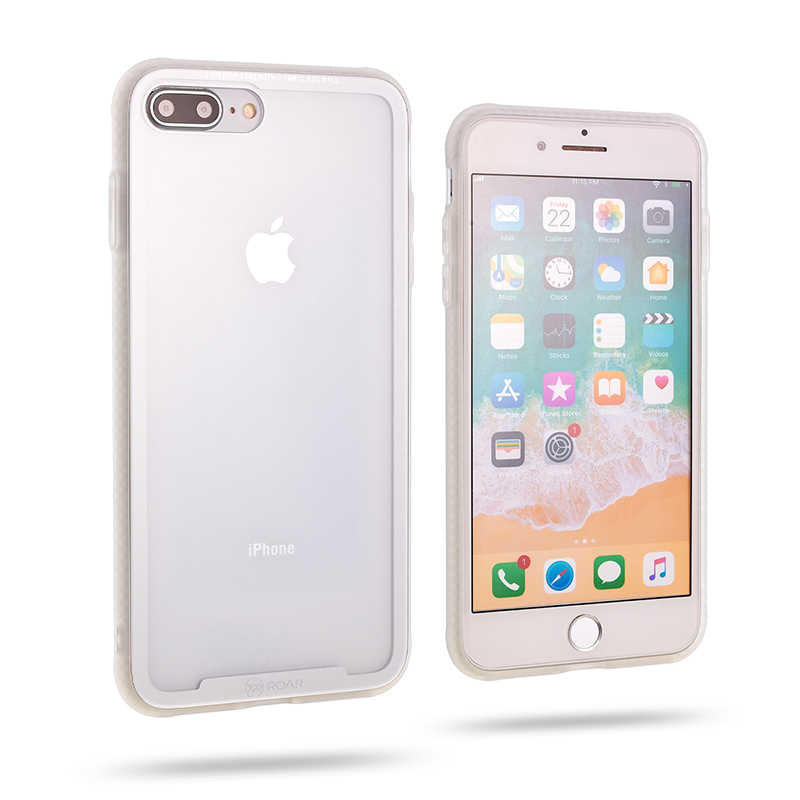 Apple iPhone 8 Plus Kılıf Roar Glassoul Airframe Kapak Gri