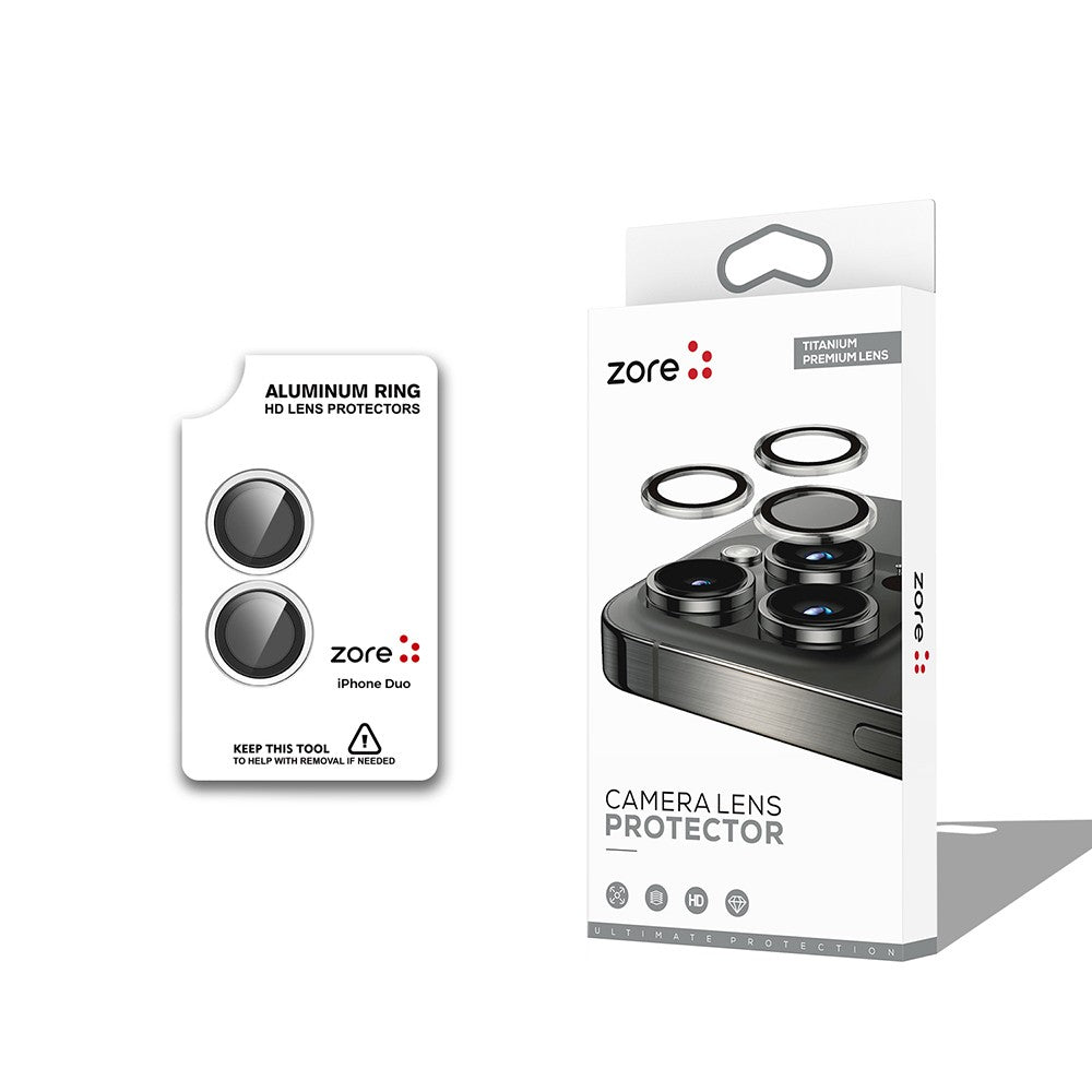 Apple iPhone Duo Zore CL-12 Premium Safir Parmak İzi Bırakmayan Anti-Reflective Kamera Lens Koruyucu