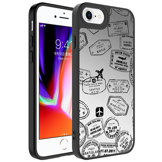 Apple iPhone SE 2020 Kılıf Aynalı Desenli Kamera Korumalı Parlak Zore Mirror Kapak