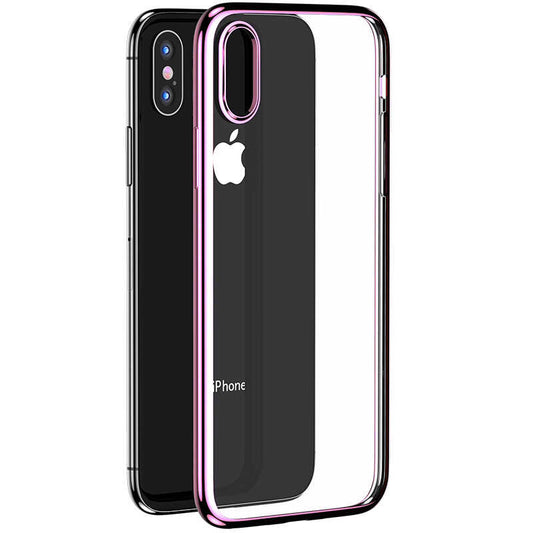 Apple iPhone X Benks Magic Glitz Ultra-Thin Transparent Protective Soft Kapak Mor