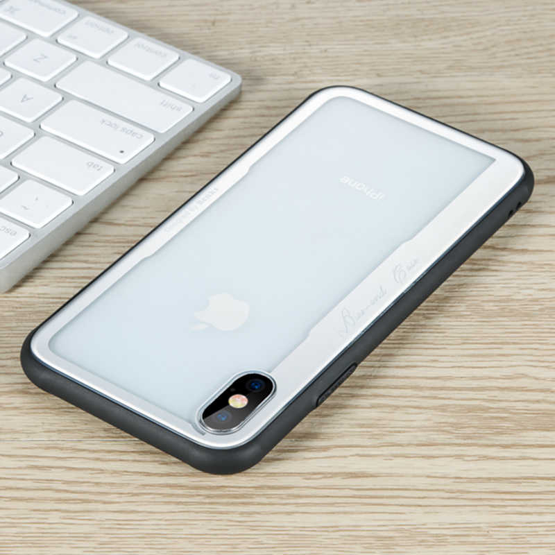 Apple iPhone X Kılıf Benks Shiny Glass Series Gümüş