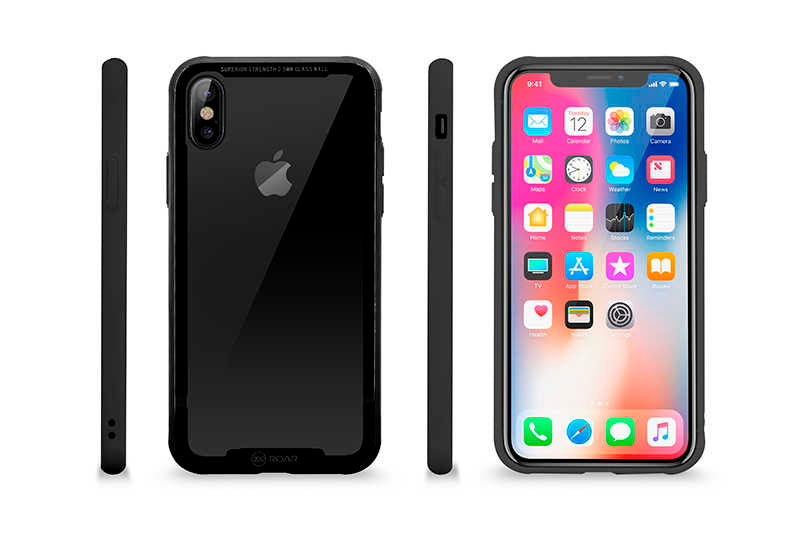 Apple iPhone X Kılıf Roar Glassoul Airframe Kapak Gri