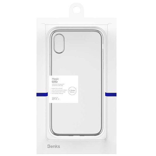 Apple iPhone XS 5.8 Benks Magic Glitz Ultra-Thin Transparent Protective Soft Kapak Gümüş