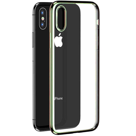 Apple iPhone XS 5.8 Benks Magic Glitz Ultra-Thin Transparent Protective Soft Kapak Koyu Yeşil