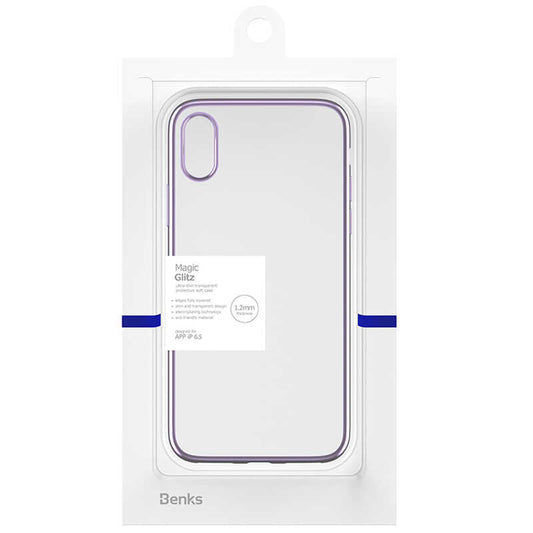 Apple iPhone XS Max 6.5 Benks Magic Glitz Ultra-Thin Transparent Protective Soft Kapak Mor