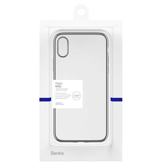 Apple iPhone XS Max 6.5 Benks Magic Glitz Ultra-Thin Transparent Protective Soft Kapak Siyah