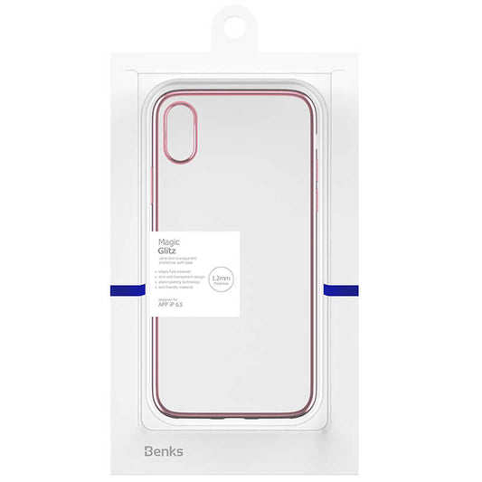 Apple iPhone XS Max 6.5 Benks Magic Glitz Ultra-Thin Transparent Protective Soft Kapak Rose Gold