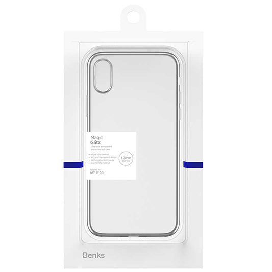 Apple iPhone XS Max 6.5 Benks Magic Glitz Ultra-Thin Transparent Protective Soft Kapak Gümüş