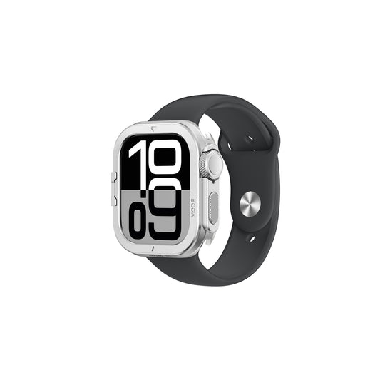 Apple Watch 10 46mm Amazingthing Premium Armor Fit FullGuard Metal Kasa ve Ekran Koruyucu Gri