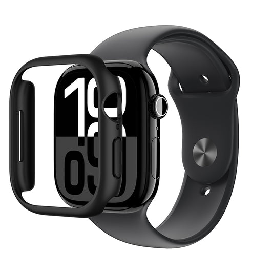Apple Watch 10 46mm Amazingthing Radix Minimal FrameLite Sert PC Kasa Koruyucu Siyah