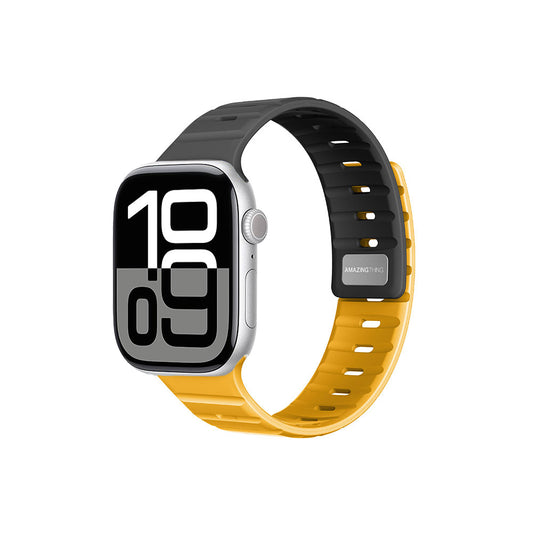 Apple Watch 10 46mm Amazingthing SilqLock Silikon Kordon Strap Kayış Pembe