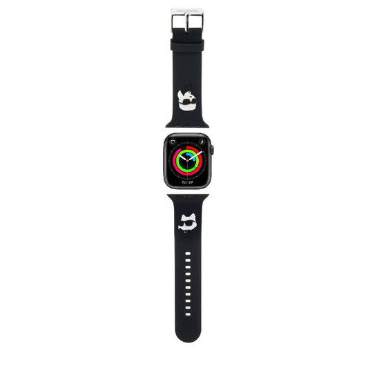 Apple Watch 38mm Karl Lagerfeld Orjinal Lisanslı İkonik Karl & Choupette Logolu Silikon Kordon Beyaz