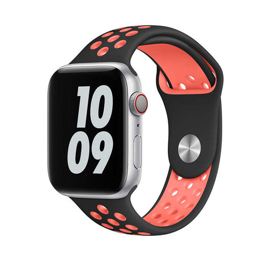 Apple Watch 38mm Wiwu Dual Color Sport Band Silikon Kordon Mavi-Siyah