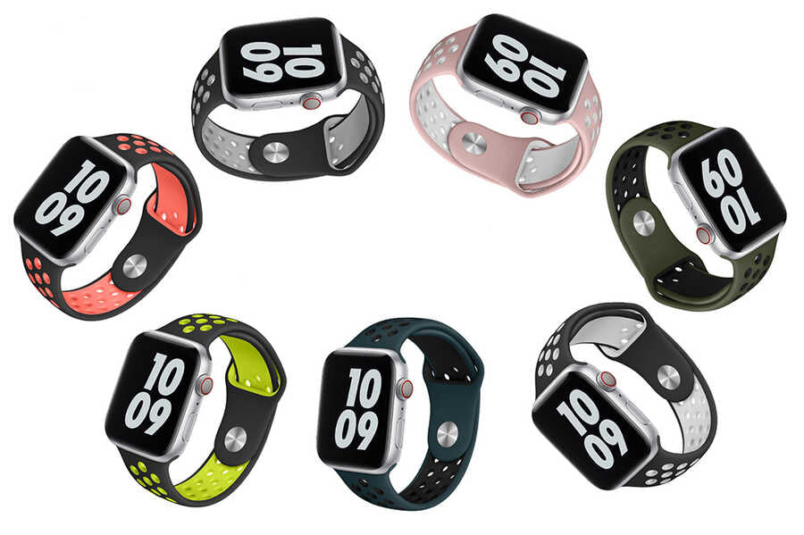 Apple Watch 38mm Wiwu Dual Color Sport Band Silikon Kordon Siyah-Gri