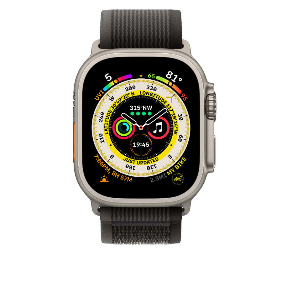Apple Watch 38mm Wiwu Trail Loop Naylon Örgü İşlemeli Hasır Kordon Strap Kayış Siyah-Turuncu