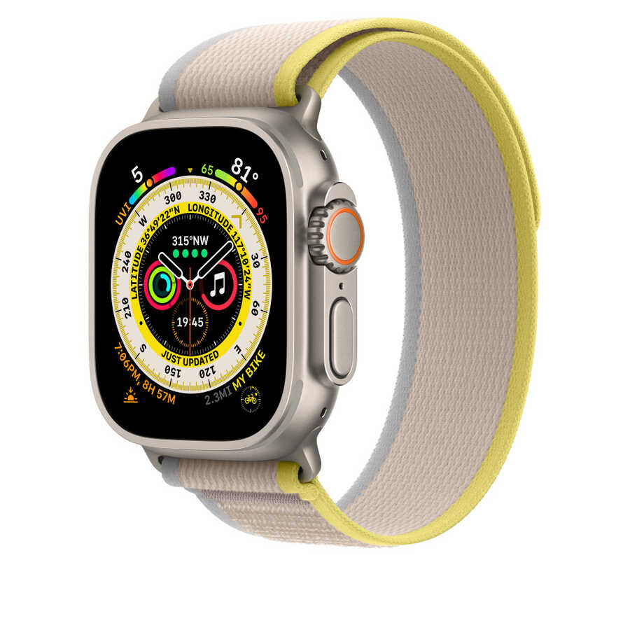 Apple Watch 38mm Wiwu Trail Loop Naylon Örgü İşlemeli Hasır Kordon Strap Kayış Siyah-Turuncu