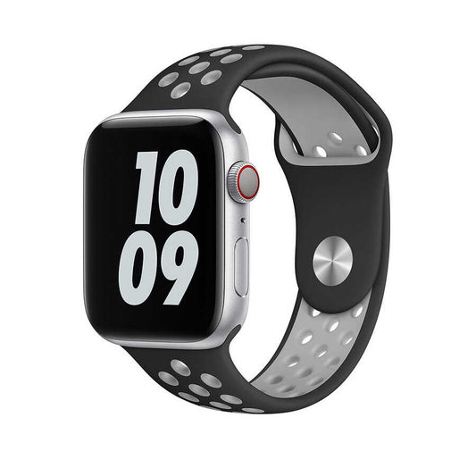 Apple Watch 40mm Wiwu Dual Color Sport Band Silikon Kordon Siyah-Gri