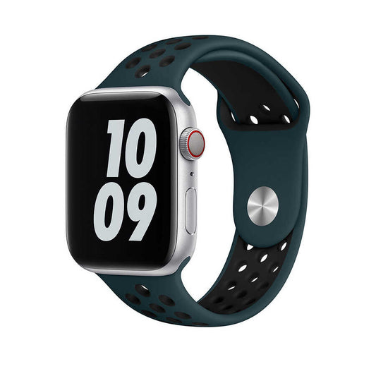Apple Watch 40mm Wiwu Dual Color Sport Band Silikon Kordon Mavi-Siyah