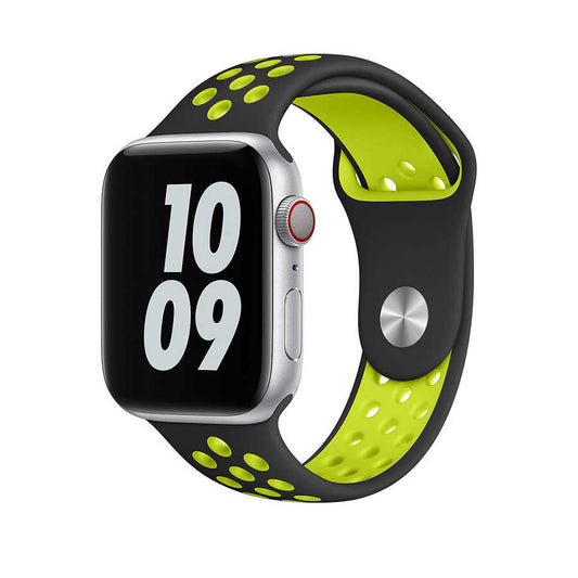 Apple Watch 40mm Wiwu Dual Color Sport Band Silikon Kordon Pembe-Beyaz