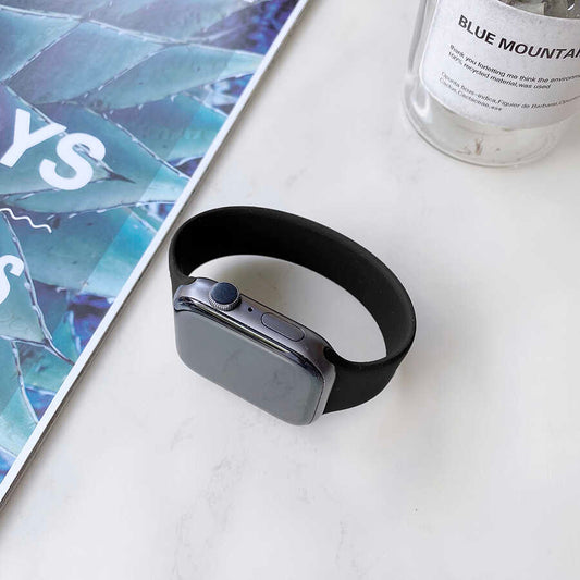 Apple Watch 42mm KRD-31 Solo Loop Medium Kordon Siyah