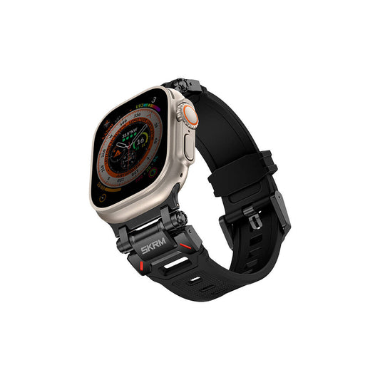 Apple Watch 42mm SkinArma Titon Serisi Hava Alabilen Delikli Silikon Kordon Turuncu