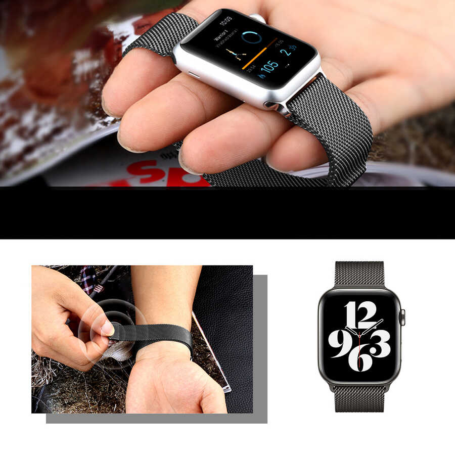 Apple Watch 42mm Wiwu Minalo Metal Kordon Gümüş