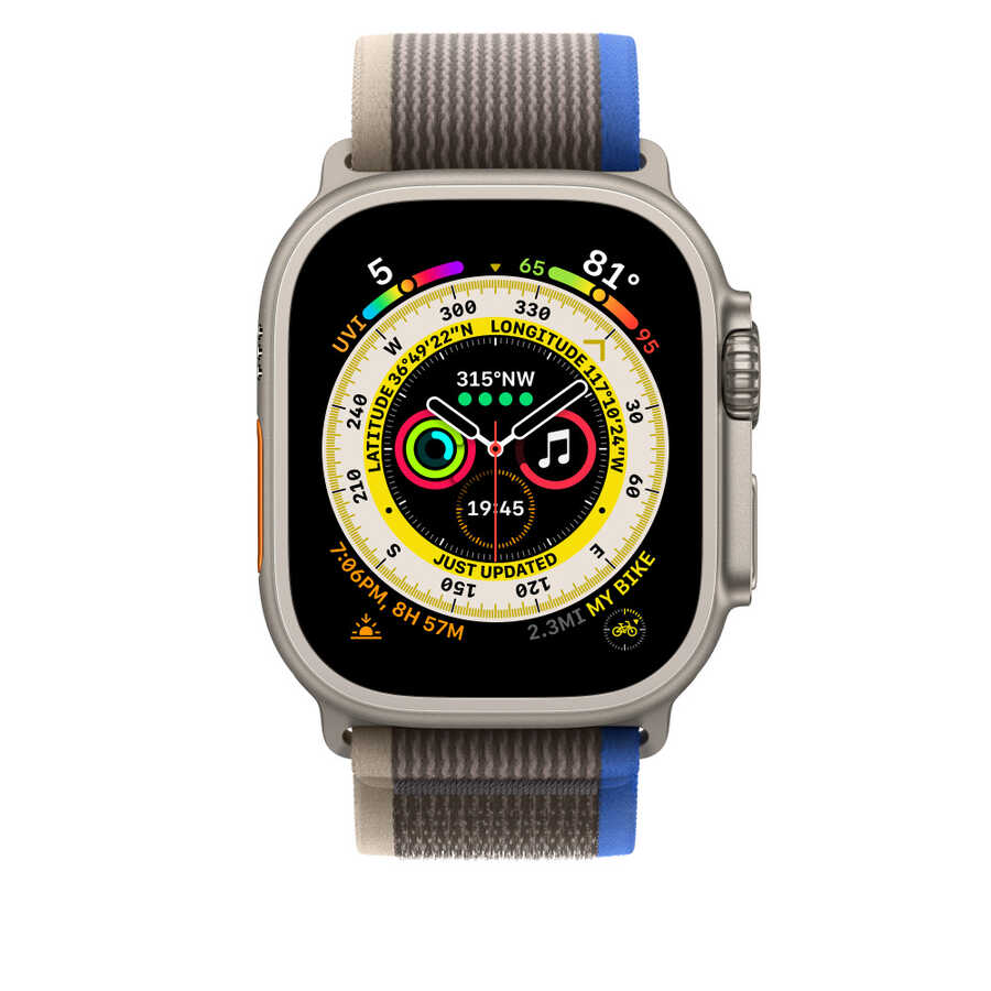 Apple Watch 42mm Wiwu Trail Loop Naylon Örgü İşlemeli Hasır Kordon Strap Kayış Beyaz-Sarı
