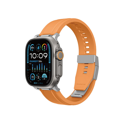 Apple Watch 44mm Amazingthing Titan Chrono Silikon Kordon Beyaz