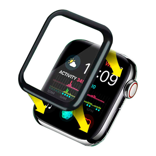 Apple Watch 44mm Go Des 2 in 1 Ekran Koruyucu Siyah