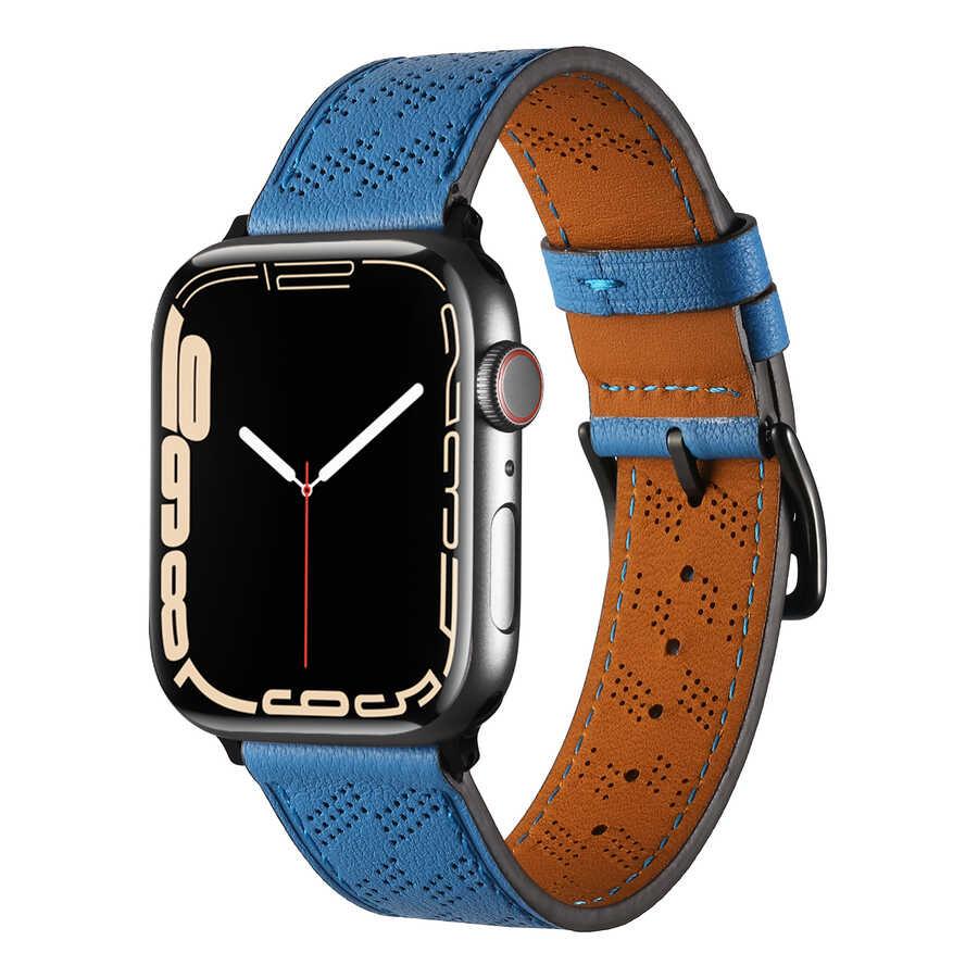 Apple Watch 44mm KRD-76 PU Deri Kordon Strap Kayış