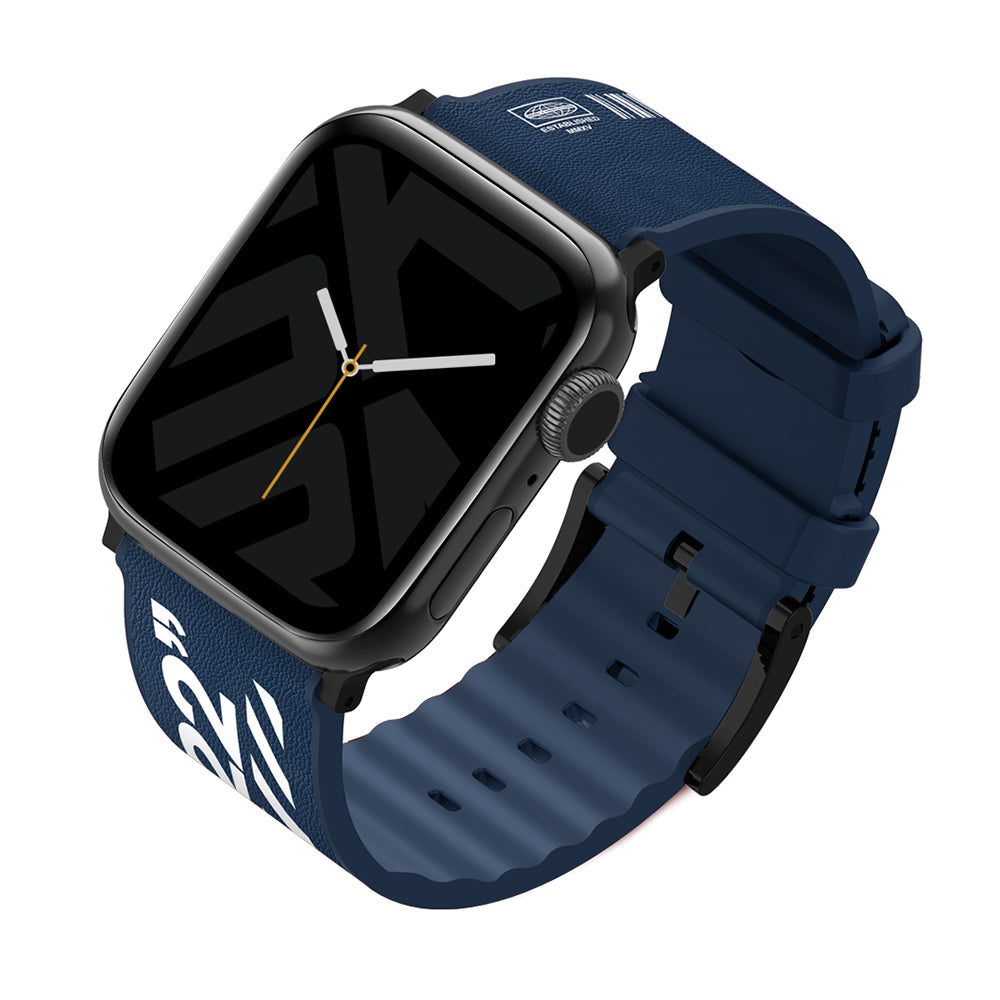 Apple Watch 44mm SkinArma Taihi Sora Yazı Desenli Deri Görünümlü Silikon Kordon