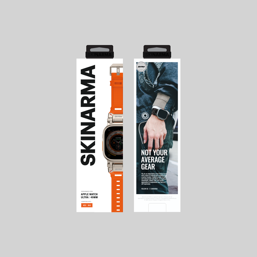 Apple Watch 44mm SkinArma Titon Serisi Hava Alabilen Delikli Silikon Kordon Siyah