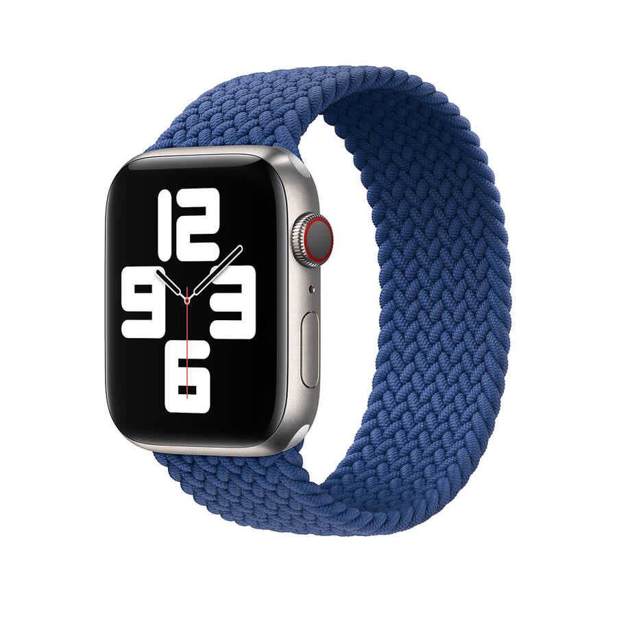 Apple Watch 44mm Wiwu Braided Solo Loop Medium Kordon Mavi