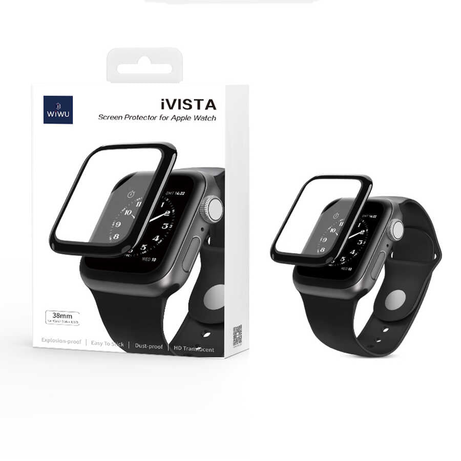 Apple Watch 44mm Wiwu iVista Watch Ekran Koruyucu Siyah