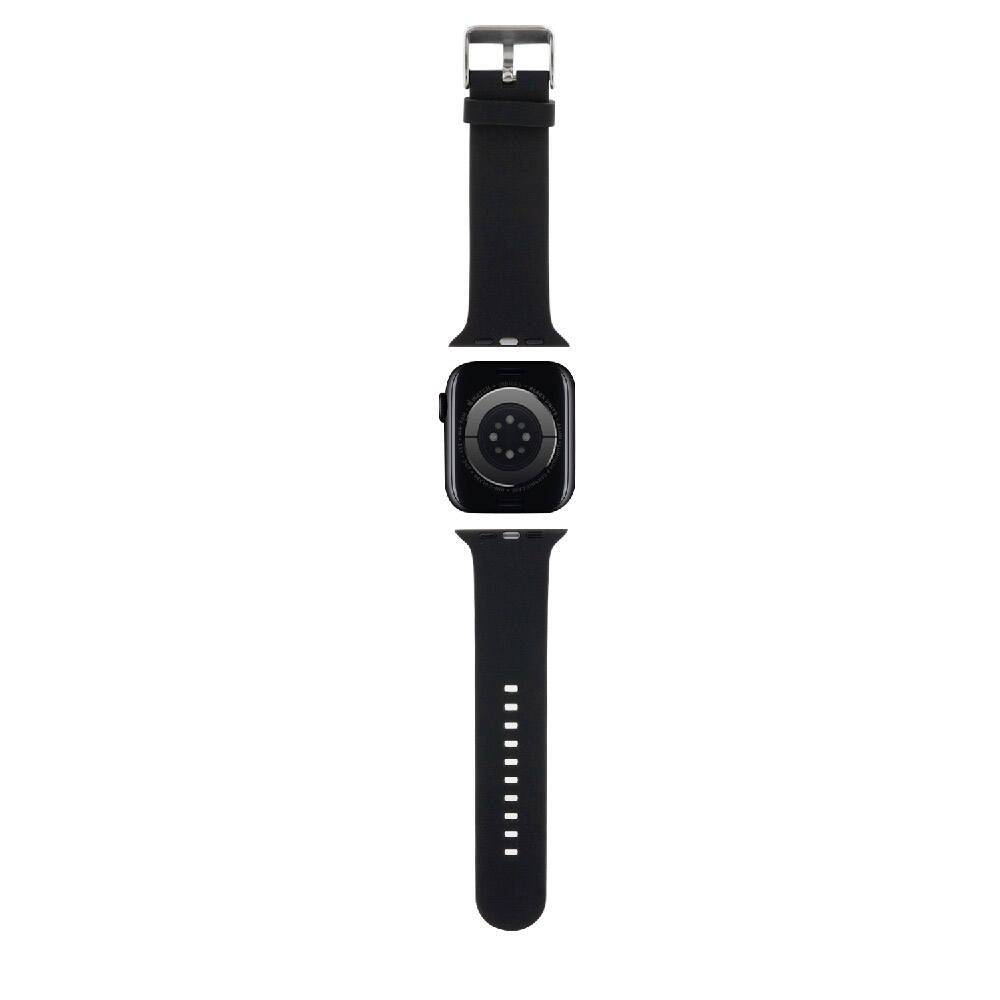 Apple Watch 7 41mm Karl Lagerfeld Orjinal Lisanslı İkonik Karl & Choupette Logolu Silikon Kordon Beyaz