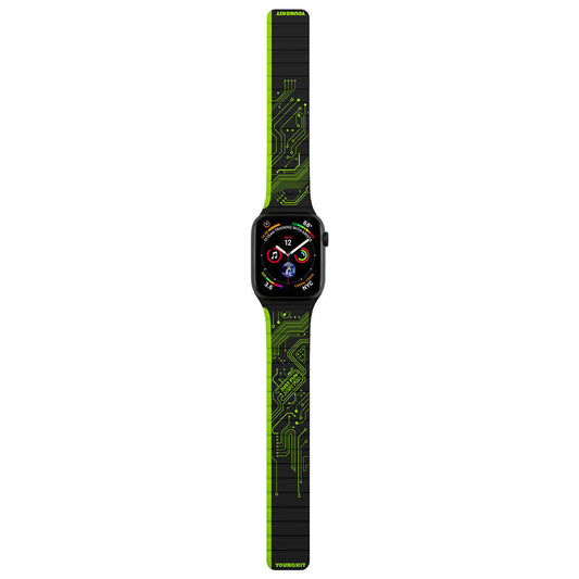 Apple Watch 7 41mm Kordon Youngkit Technological Magnetik Tak Çıkar Silikon Strap Kayış Beyaz