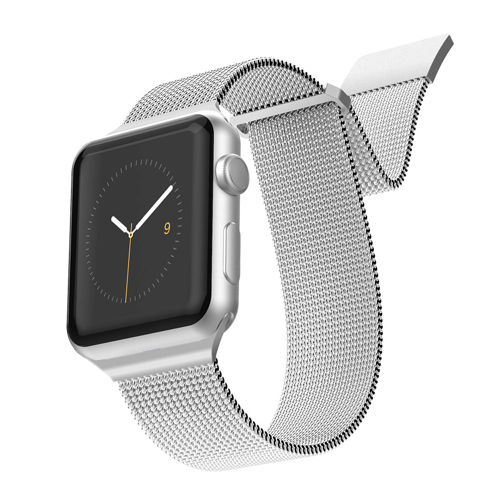 Apple Watch 7 41mm Raptic Mesh Band Serisi Metal Hasır Kordon Gümüş