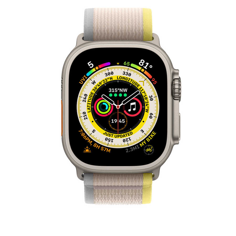 Apple Watch 7 41mm Wiwu Trail Loop Naylon Örgü İşlemeli Hasır Kordon Strap Kayış Siyah-Turuncu