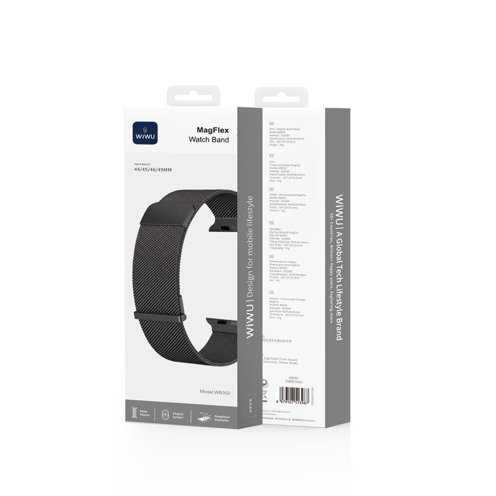 Apple Watch 7 45mm Wiwu MagFlex Secure Serisi Metal Kordon
