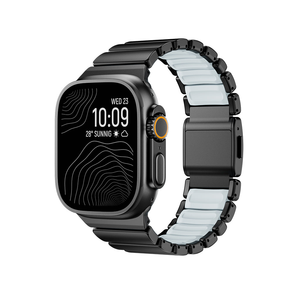 Apple Watch 7 45mm Zore KRD-151 Metal Silikon Kordon