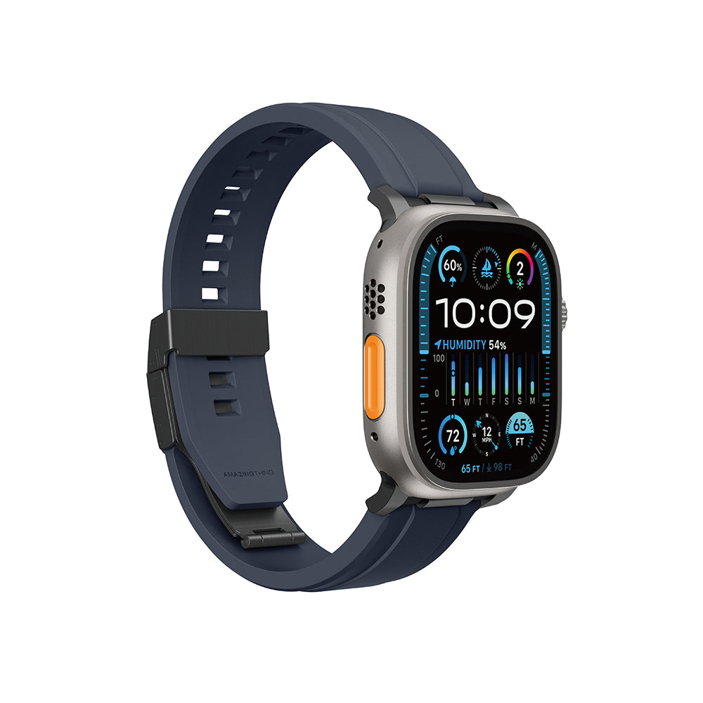 Apple Watch Ultra 49mm Amazingthing Titan Chrono Silikon Kordon Turuncu